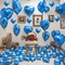 Blue Heart Balloons, 19PCS Blue Heart Shape Balloons, 18Inch with 10Inch Helium Foil Balloon Love Mylar Balloon for Birthday Wedding Engagement Valentines Party Anniversary Decorations